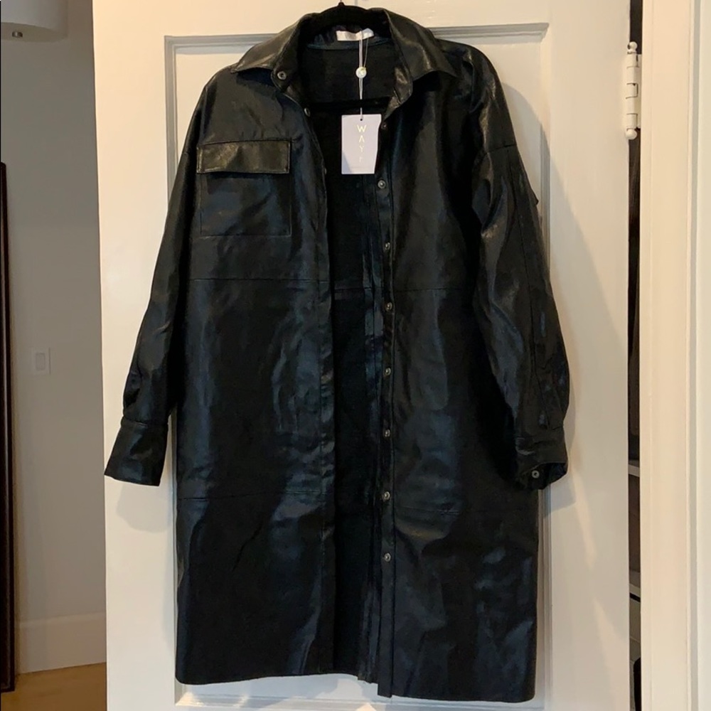 NWT Pleather jacket or dress with suede lining